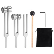 (128Hz 256Hz 512Hz)Tuning Fork Set Tuning Forks with Reflex Hammer for Chakra/Healing/Sound Therapy/