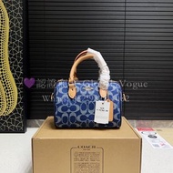 紫鑽🌟誠信商家🌟💜全新Coach Mini Box Satchel 手提包 藍色 牛仔布 Size 18 x 10 x 14生日禮物 節日 情人節