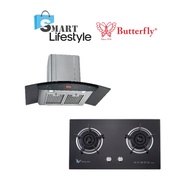 Butterfly Chimney Hood + Glass Hob BCH-1125 & BG-2K [Value Pack]