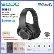 NEW  SODO MH11 / DOQAUS V2 NFC 2in1 Twist-out Bluetooth 5.0 Wireless Headphone With Speaker