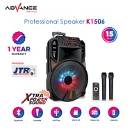 Speaker Advance K1506 15 inch Professional Speaker Meeting Portable 15 inch Free Mic Wireless