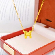 916 gold Dragon Scale Letter H Pendant/emas loket 916