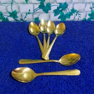 SET (CONTENTS 6 PCS) 25G GOLD TABLESPOONS THICK SPOONS FOR KITCHEN, CATERING, RESTAURANT, CAFE