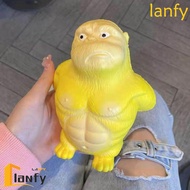 LANFY Squeeze Vent Gorilla, Orangutan Yellow Squeezing Monkey Toys, Soft Rubber Funny Creative Soft 