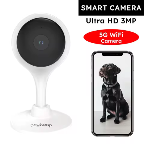 BoyKeep Surveillance Camera 3MP 5/2.4GHz WiFi Indoor Home Security Mini IP Smart Family CCTV Pet Cam