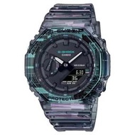 【威哥本舖】Casio台灣原廠公司貨 G-Shock GA-2100NN-1A 半透明數位雜訊 農家橡樹 GA-2100