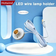 HOTWIND E27 Lamp Holder with Cable Bulb Cord 4.6 Meter US-Plug DIY Bulb Extension Cord Pendant Light