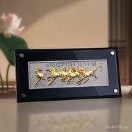 Crafts Gifts Golden Horse Eight Horses Horses Horses to Successful Money Ornaments Xiongfeng Gold-Pl