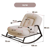 Elife โซฟาโยก ปรับเบาะได้ เบาะหนา10ซม.นั่งสบาย สีขาว เก้าอี้โยกได้ อ่านหนังสือ ผ้ากำมะหยี่ รองรับถึง