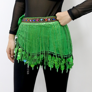 Belly Dance Swing Butt Dress Bohemian Tassel Butt Scarf Vòng eo sáng bóng Váy tua nhảy múa