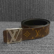 【LOUIS VUITTON LV 路易威登】經典MONOGRAM 棕色老花帆布 皮帶(下單前須先私訊)