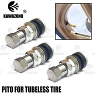 [SIMILAR STAINLESS]TUBELESS TIRE ALLOY PITO STRAIGHT DESIGN W/TIRE VALVE CAP FOR MOTORCYCLE CAR BIKE