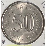 ( Syiling ) 50 Sen 1973 ( UNC ) Malaysia Parliament House