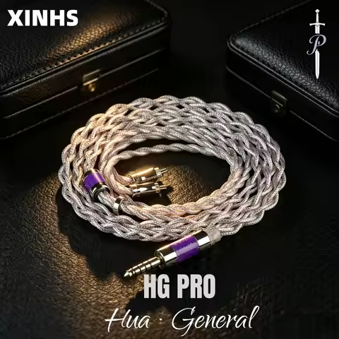 XINHS HG Pro HiFi Earphone Upgrade Cable 3.5mm4.4mm0.78mm 2Pin Rhodium Plated Plug Pins Compatible w