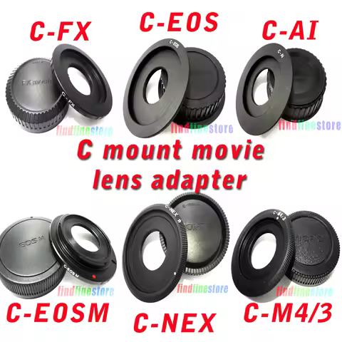 C Mount Movie Lens to Canon EOS EF EOSM EF-M Nikon F AI Fujifilm X Fuji FX Sony E NEX Micro 4/3 m4/3