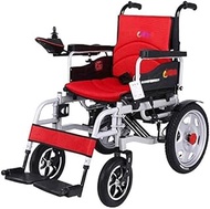 Wheelchairs Heavy Electric Wheelchairs And Light Power Foldable Wheelchair The Seat Width 45Cm 360 ° Joystick Weight 150 Kg/Red (Color : Red)