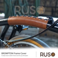 HITAM Ruso Brompton Leather Frame Cover Protector Guard - L - Black Limited
