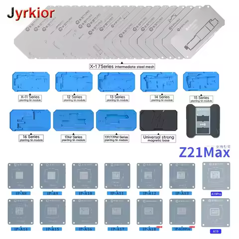 Mijing Z21 MAX A8~A19 CPU Reballing Stencil Platform Z20 MAX For iPhone 6-17 Pro Max Mainboard Middl