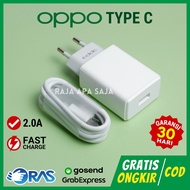 Charger Oppo Type C 2A Fast Charging Casan 10W 2 Amperes 10watt Type C Tepsi Taepsi HP Android A9 A16 A53 A53 A72 RENO
