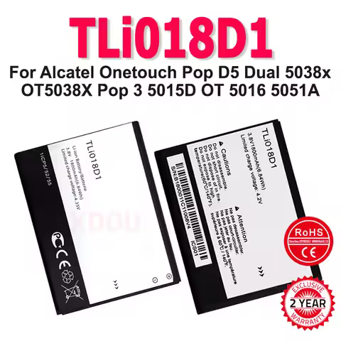 1Pcs New TLi018D1 Battery For Alcatel Onetouch Pop D5 Dual 5038x OT5038X Pop 3 5015D OT 5016 5051A L