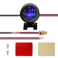 12.0V/24V General Car Water Temperature Gauge Voltmeter Motors Water Temp and Voltage 2-in-1 Meter D