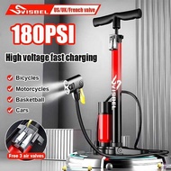 SVISBEL 180Psi High Pressure Bike Pump With Guage Air Manual Bicycle Tire Inflator FDA
