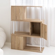 日系雙開門收納櫃 電視櫃 置物櫃 置物架 木門櫃 開放式櫃子 層架