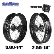 14" Inch Front Rear Wheels Set 2.50-14"3.00-14" Alloy Rim For KAYO BSE Apollo Xmotos Racing Supermot