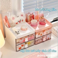 Large capacity multi-purpose pen holder plastic box with super cute sticker 369