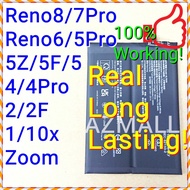 (Support SuperVOOC) NEW ORI Last Long Stable Battery Reno 8 8Z 7 6 6Z 5F 5 Pro 4 3 2F 2 1 Oppo 10X Z