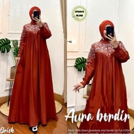 Aura Bordir Gamis Wanita Crincle Premium Ori Athaya Outfit