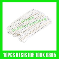 10pcs resistors 100000R ohm 0805 smd chip 100K ohm tolerance 1% 1/4watt