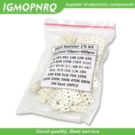 33ValuesX 20pcs=660pcs Sample kit 0805 SMD Resistor Kit Assorted Kit 1ohm-1M ohm 1%