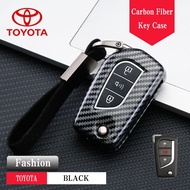Toyota corolla Altis Carbon Fiber Car Folding Key Case Protect For Toyota Revo/Altis Key Cover Carbo