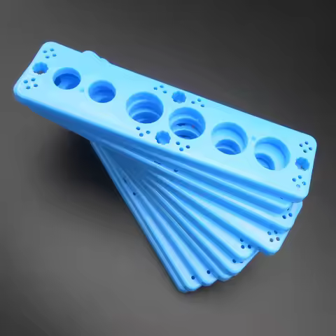 10Pcs Blue Test Tube Holder Shelf Rack Round Hole Cuvette Measuring Cylinder Technology Building Blo