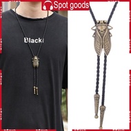 WIN Cicada Shoestring Necktie Bolo Tie Rodeo Cowboy Cicada Necktie Western Necklace