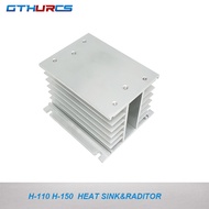 ✕⊙♗ H-110 H-150 shape 110x100x80mm/150x100x80mm Aluminum SSR Heat Sink for less than 75A three phase solid state relay