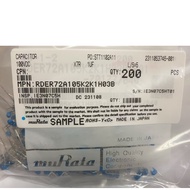 MURATA Ceramic Capacitor 1.0 Uf 100v X7R P = 5mm RDER72A105K2K1H03B