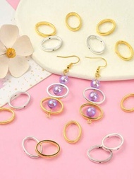 20入組兩色橢圓形合金珠環（古銀和古金）,19x14.5x3mm,每色10入/組,diy珠寶製作組件,適用於耳環、手鍊、項鍊等