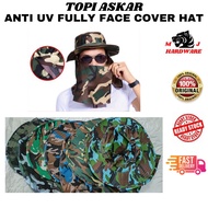 Topi Askar Anti UV Topi Kerja Ladang Panas Topi Penutup Muka Army Hat Full Face Hat Hiking Hat Topi Pancing Kebun Kain