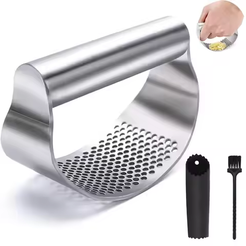 Upgraded Version of304Food Grade Stainless Steel Garlic Press Garlic Paste Manual Garlic and Ginger 