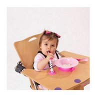 EZEE-REACH Stay-Put Cutlery &amp; Bowl Kids Training Suction Spoon Set and Suction Bowl (Pink) mangkuk penyedut dan sudu