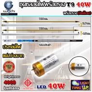 (แพ็ค 1 ชุด) ชุดหลอดไฟนีออนพร้อมราง LED T8 40W ขั้วสีทอง หลอดไฟ led แบบยาว ชุดหลอดไฟ LED พร้อมราง หล