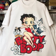 💜 เสื้อยืดคอกลมเสื้อยืดแขนสั้น ผ้าฝ้าย พิมพ์ลายการ์ตูนอนิเมะ Betty boop Miss Betty สไตล์ยุโรป และอเมริกา แฟชั่นสําหรับผู้ชาย และผู้หญิง S-5XL เสื้อยืด