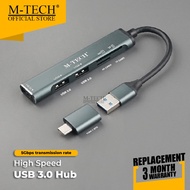 Usb Hub Type-C OTG 5 in 1 M-Tech CR50 3 port 3.0 SD Card TF Card
