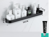 免打孔浴室瀝水置物架（北歐C款置物架-黑色58CM）