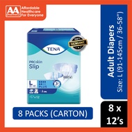 Tena PROskin Slip Plus Adult Diapers Size L 12s (91-145cm / 36-58 inches) [8 Packs/Carton]