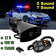 CF_Shop 7-Sound Loud Car Warning Alarm Police Fire Siren Air Horn PA Speaker 12V 100W