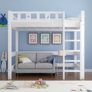 A&0068高架床 床架 碌架床 實木松木環保床架 雙層床 上下床 兒童床 書枱一體床 bed Bunk bed#Loft bed