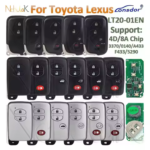 Universal Lonsdor LT20-01 EN Smart Remote Key For Toyota Lexus Prado Corolla Camry Generate 4D 8A 01